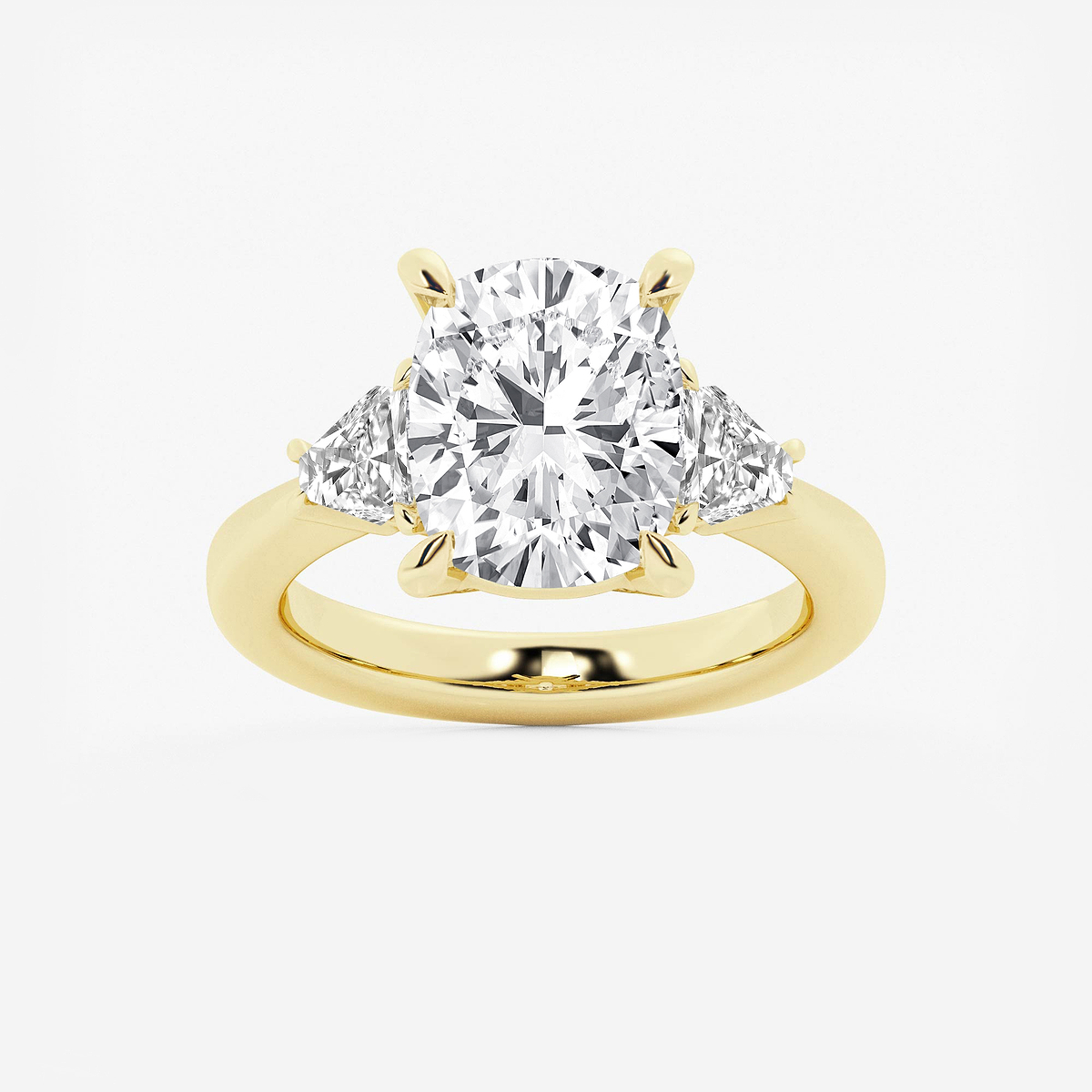 5 3/4 ctw Elongated Cushion Lab Grown Diamond Side Stone Engagement Ring